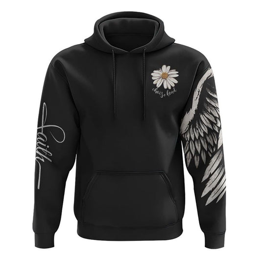 Daisy Wings Cross Faith All Over Print 3D Hoodie, Christian Hoodie, Christian Sweatshirt, Bible Verse Shirt