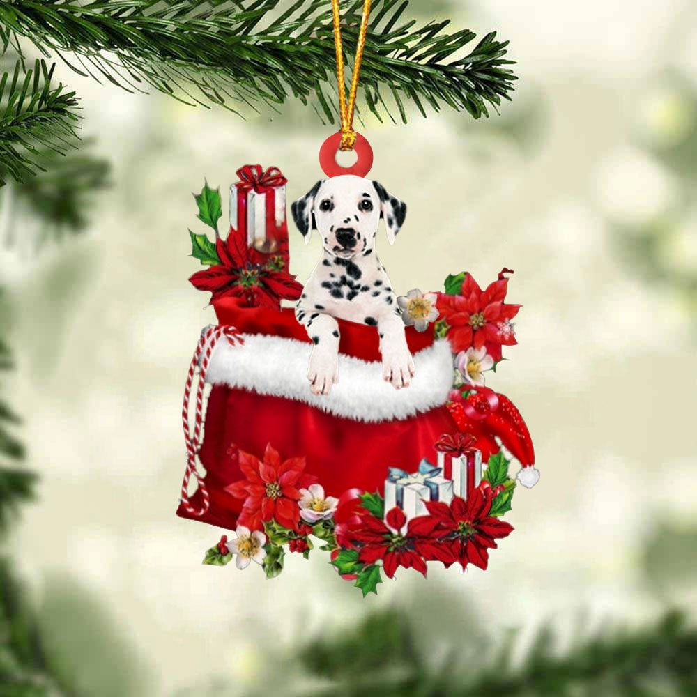 Dalmatian Gift Bag Christmas Ornament, Christmas Gift, Christmas Tree Decorations, Christmas Ornament 2023