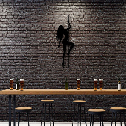 Dancer Silhouette Metal Bar Sign, Erotic Dancer Metal Sign, Father's Day Gift