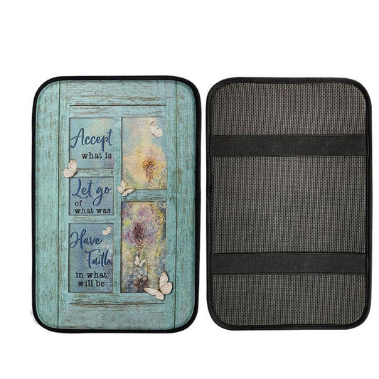 Dandelion Accept What Is Let Go Car Center Console Cover, Christian Car Accessories