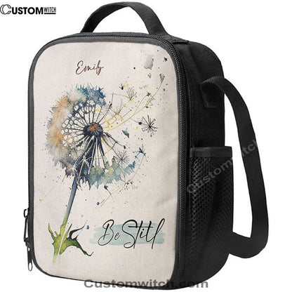 Dandelion Be Still Personalized Lunch Bag, Christian Lunch Bag For School, Picnic, Religious Lunch Bag