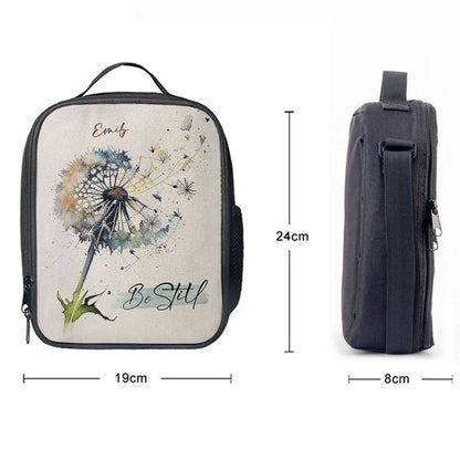 Dandelion Be Still Personalized Lunch Bag, Christian Lunch Bag For School, Picnic, Religious Lunch Bag