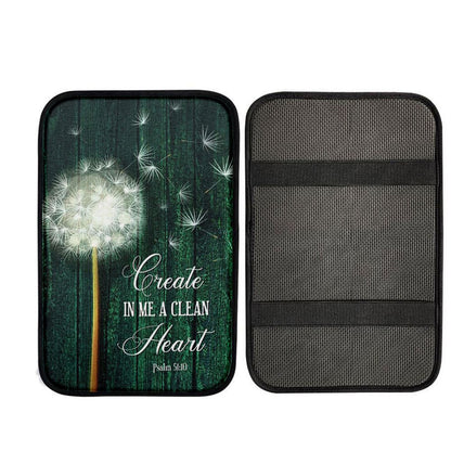 Dandelion Create In Me A Clean Heart Car Center Console Cover, Christian Car Accessories