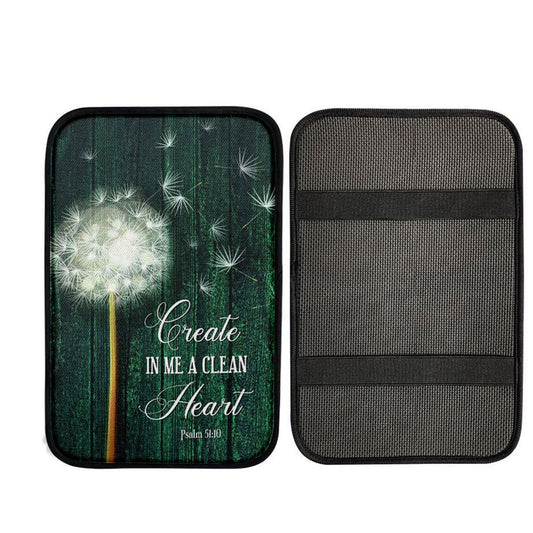 Dandelion Create In Me A Clean Heart Car Center Console Cover, Christian Car Accessories