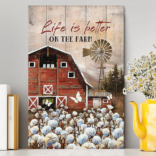 Dandelion Field Life Is Better On The Farm Canvas - Christian Wall Art - Religious Home Decor_9882 3