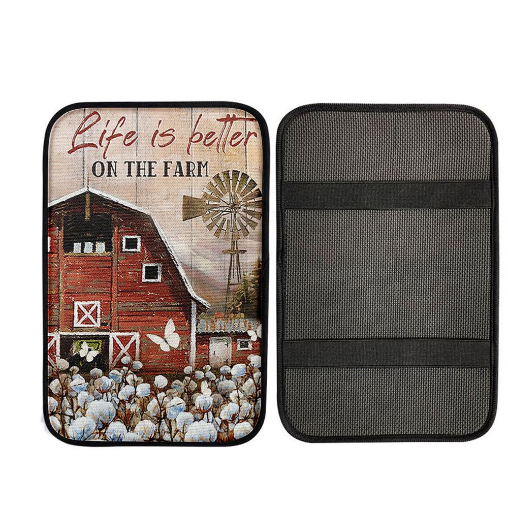 Dandelion Field Life Is Better On The Farm Car Armrest Pad, Christian Car Armrest Accessories