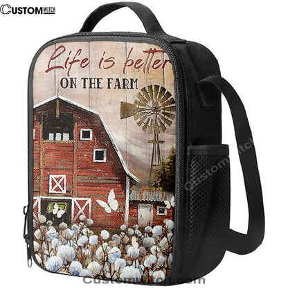Dandelion Field Life Is Better On The Farm Lunch Bag, Christian Lunch Bag For School, Picnic, Religious Lunch Bag