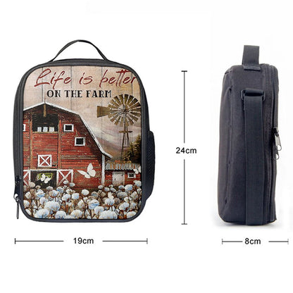 Dandelion Field Life Is Better On The Farm Lunch Bag, Christian Lunch Bag For School, Picnic, Religious Lunch Bag