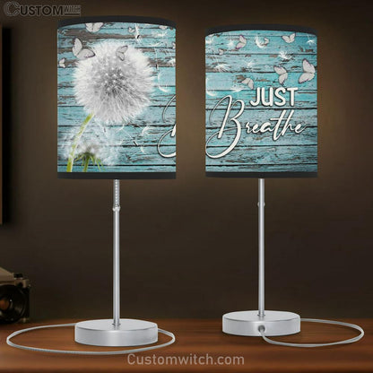 Dandelion Just Breathe Table Lamb Gift - Christian Lamb Gift - Christian Bedroom Decor