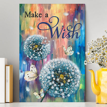 Dandelion Make A Wish Canvas Art - Bible Verse Wall Art - Christian Inspirational Wall Decor