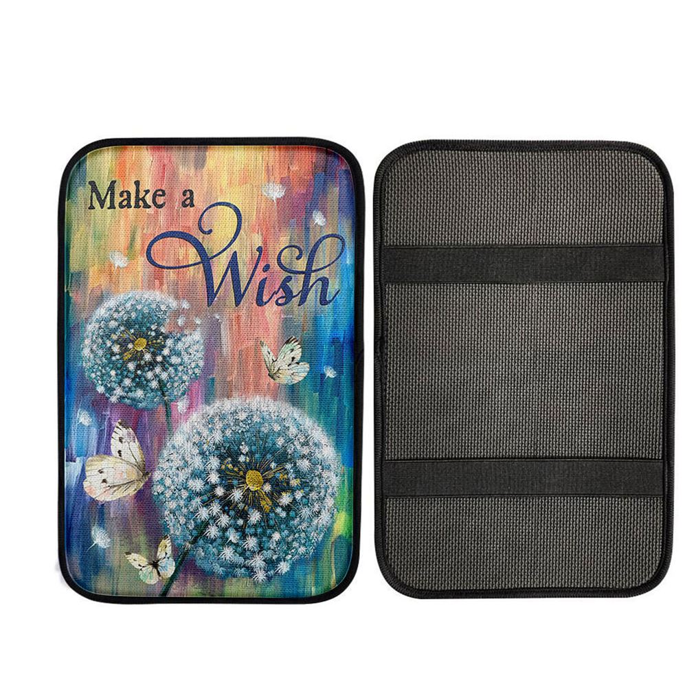 Dandelion Make A Wish Car Center Console Cover, Christian Car Accessories