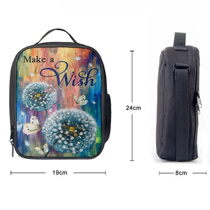Dandelion Make A Wish Lunch Bag, Christian Lunch Bag For School, Picnic, Religious Lunch Bag