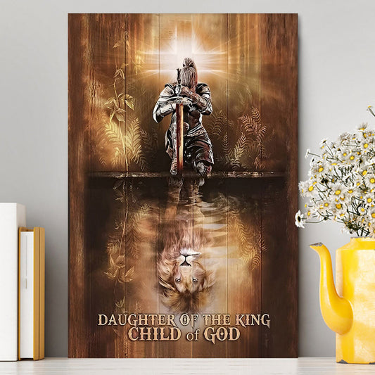 Daughter Of The King Child Of God Canvas Wall Art - Women Warriors Lion Canvas Prints - Lion Canvas Art