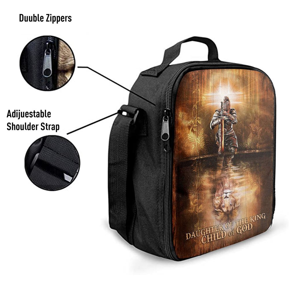Daughter Of The King Child Of God Lunch Bag, Christian Lunch Bag For School, Picnic, Religious Lunch Bag