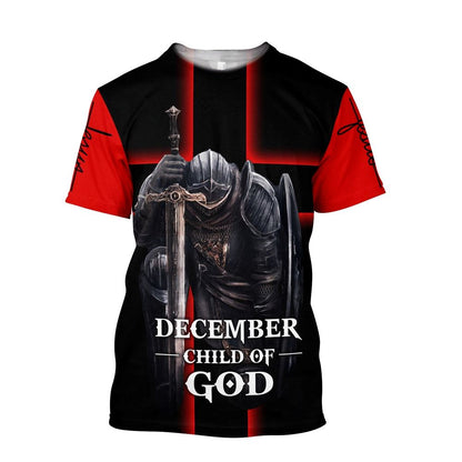 December Child Of God Jesus Unisexs All Over Print 3D T-Shirt, Gift For Christian, Jesus Shirt