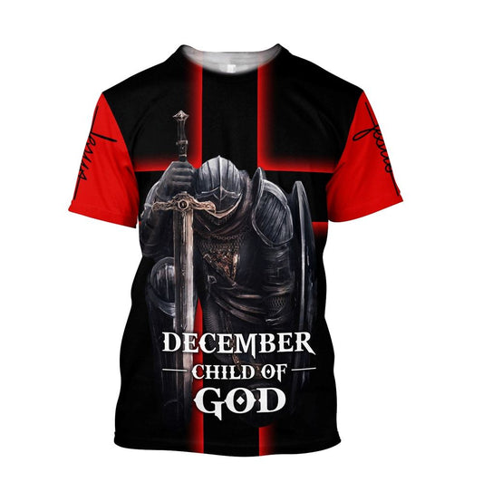December Child Of God Jesus Unisexs All Over Print 3D T-Shirt, Gift For Christian, Jesus Shirt