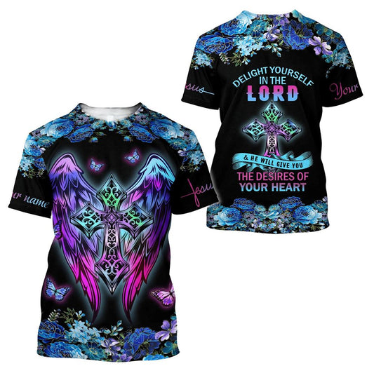 Delight Yourself In The Lord Jesus Customizeds All Over Print 3D T-Shirt, Gift For Christian, Jesus Shirt