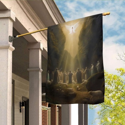 Divine Light The Heavenly Announcement Flag, Christmas Angel Garden Flag, Christmas Outdoor Decor Ideas