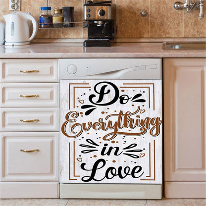 Do Everything In Love 1 Corinthians 1614 Bible Verse Dishwasher Cover, Bible Verse Dishwasher Magnet Cover, Scripture Kitchen Decor