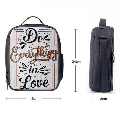 Do Everything In Love 1 Corinthians 1614 Bible Verse Lunch Bag, Christian Lunch Bag For School, Picnic, Religious Lunch Bag