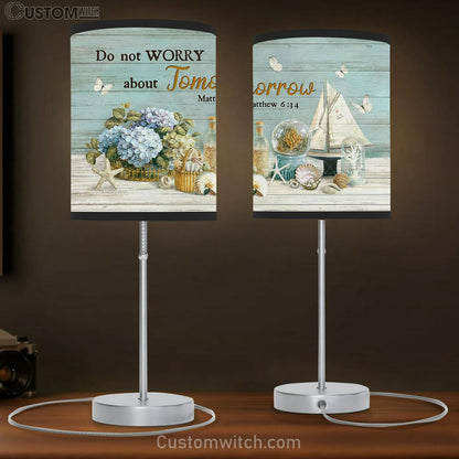 Do not worry about tomorrow Table Lamb Gift - Bible Verse Table Lamb - Religious Bedroom Decor