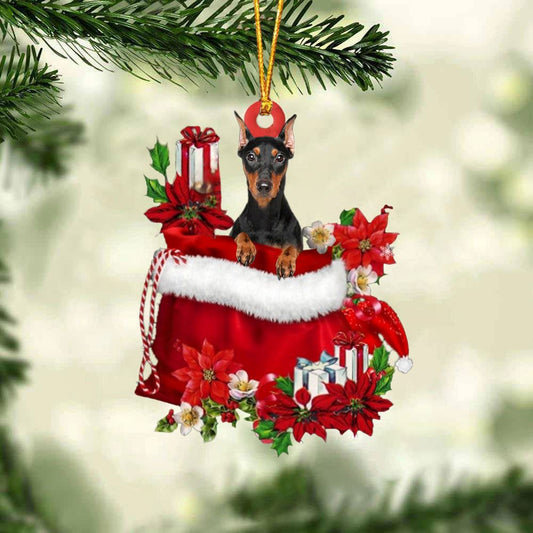 Doberman Gift Bag Christmas Ornaments, Christmas Gift, Christmas Tree Decorations, Christmas Ornament 2023