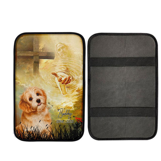Dog Memorial Car Center Console Cover - Take My Hand Jesus - Pet Loss Gifts, Cross Car Interior Accessories