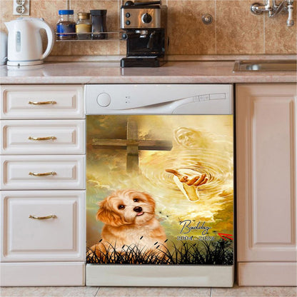 Dog Memorial Dishwasher Cover, Take My Hand Jesus Dishwasher Magnet Cover, Pet Loss Gifts