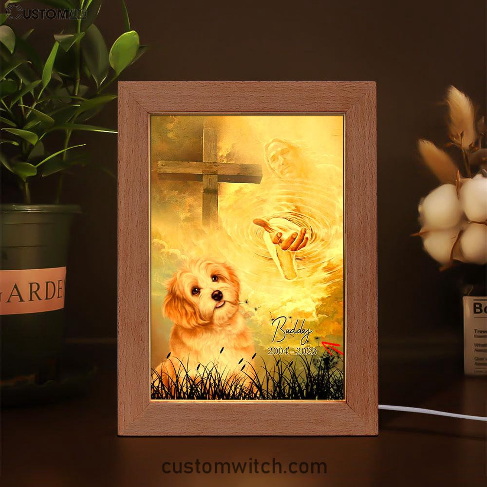 Dog Memorial Frame Lamp Prints - Take My Hand Jesus - Pet Loss Gifts