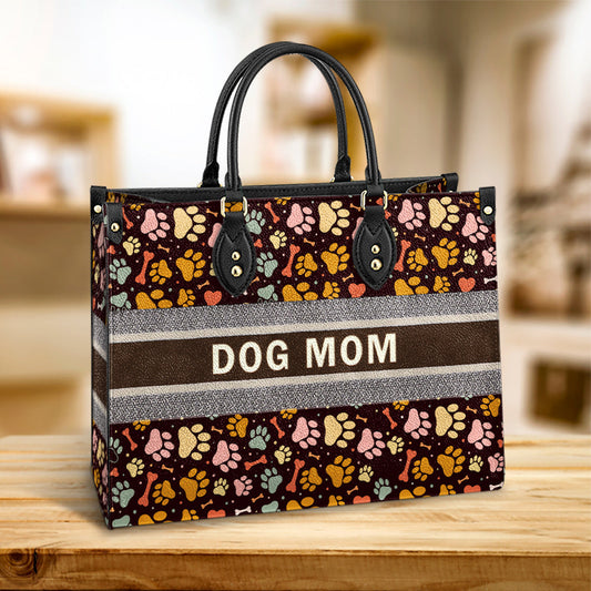 Dog Mom Pattern Pu Leather Bag, Dog Mom Gift Ideas, Women's Pu Leather Bag