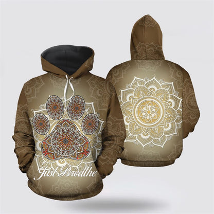 Dog Paw Mandala All Over Print 3D Hoodie For Men & Women, Christmas Dog Hoodie, Christmas Hoodie Cute, Christmas Gift