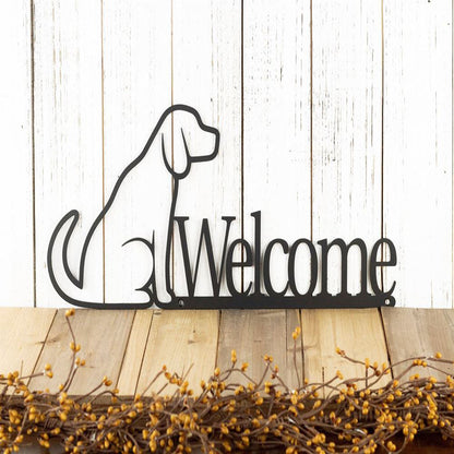 Dog Welcome Sign Labrador Outdoor Metal Sign, Anniversary Gift, Dog Wall Decor, Dog Wall Art, Home Decor Sign