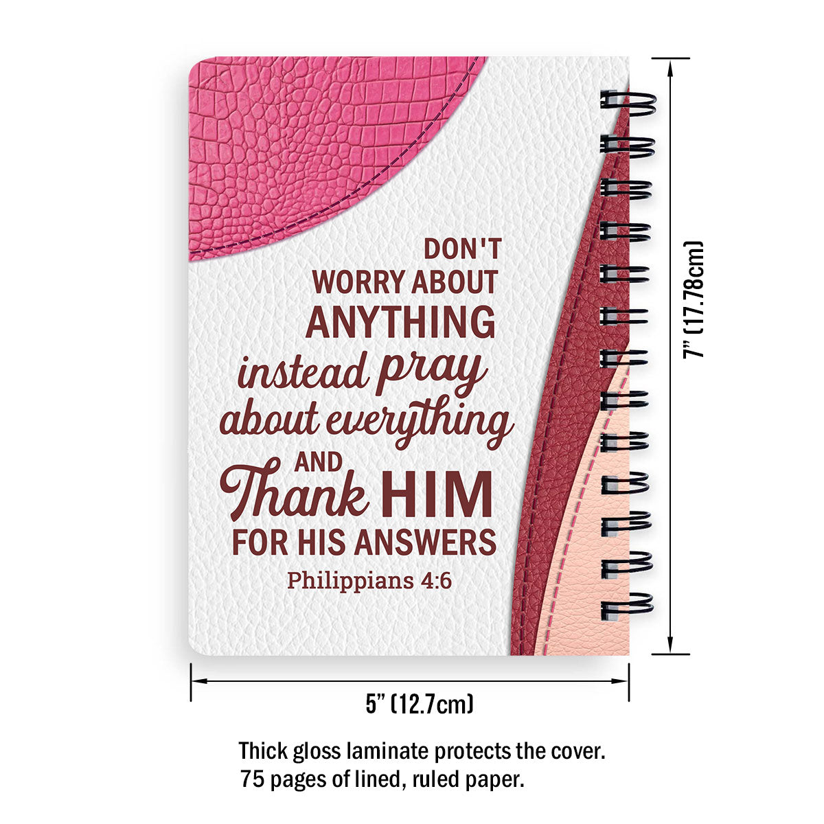 Don‘T Worry About Anything Cross Personalized Spiral Notebook, Christian Spiritual Gifts For Friends