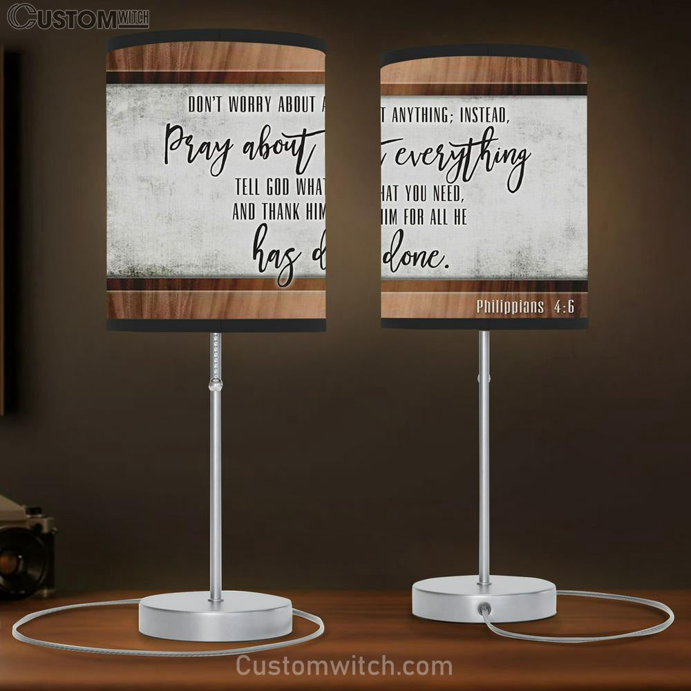 Don’t Worry About Anything Philippians 46 Table Lamb Prints - Religious Wall Decor - Christian Table Lamb Gift