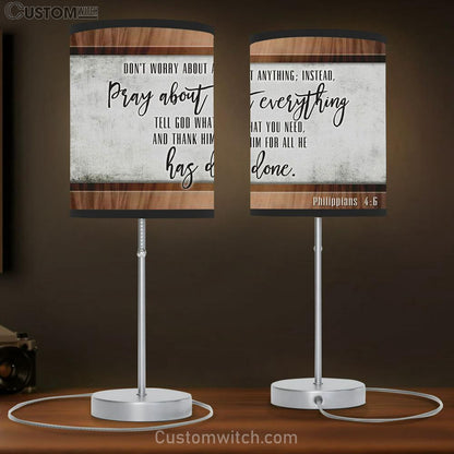 Don’t Worry About Anything Philippians 46 Table Lamb Prints - Religious Wall Decor - Christian Table Lamb Gift