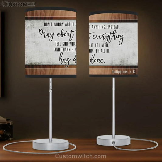 Don’t Worry About Anything Philippians 46 Table Lamb Prints - Religious Wall Decor - Christian Table Lamb Gift