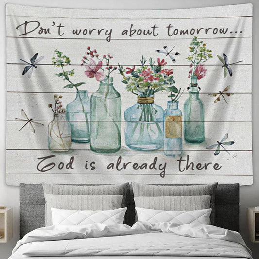 Don't Worry About Tomorrow Tapestry Wall Art - Christian Wall Decor