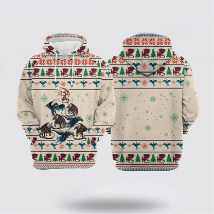 Dragon Christmas Tree All Over Print 3D Hoodie For Men & Women, Christmas Hoodie Cute, Christmas Gift, Christmas Fashion