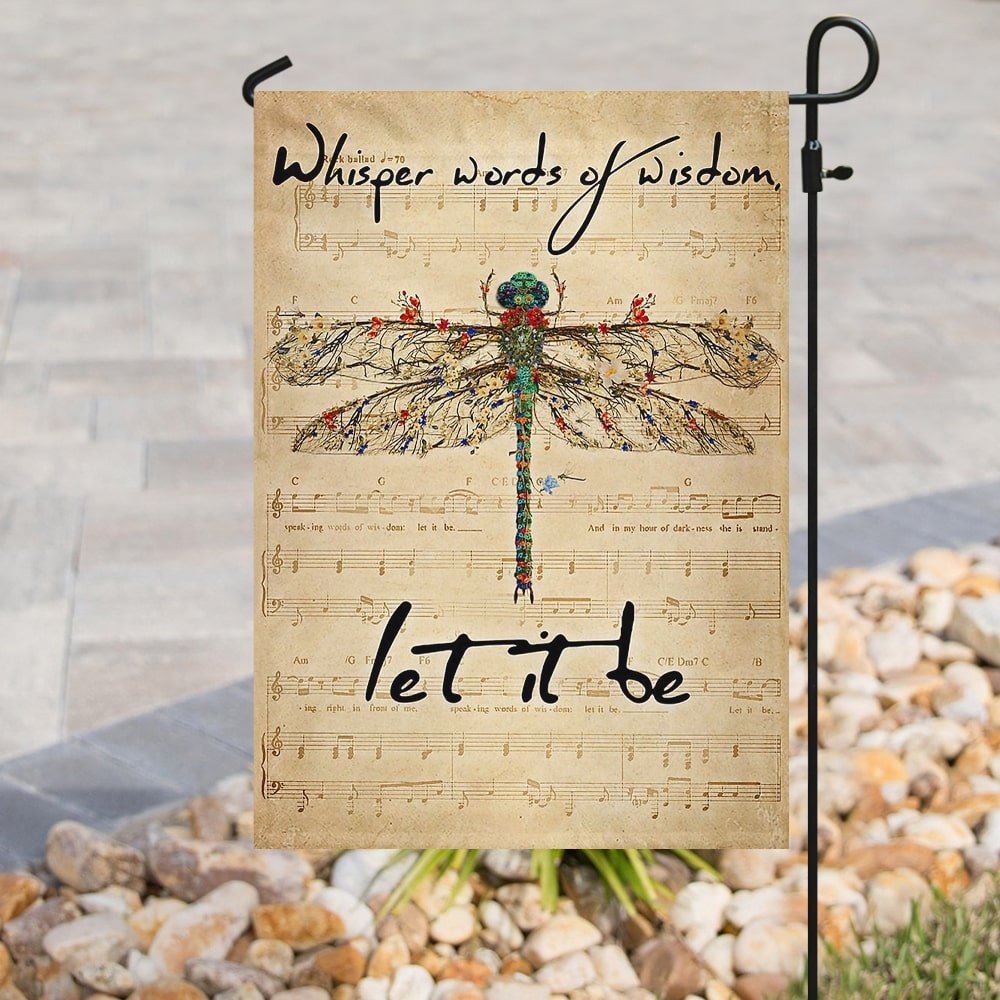 Dragonfly Whisper Words Of Wisdom Let It Be Flag, Religious House Flags, Christian Flag, Scripture Flag, Garden Banner