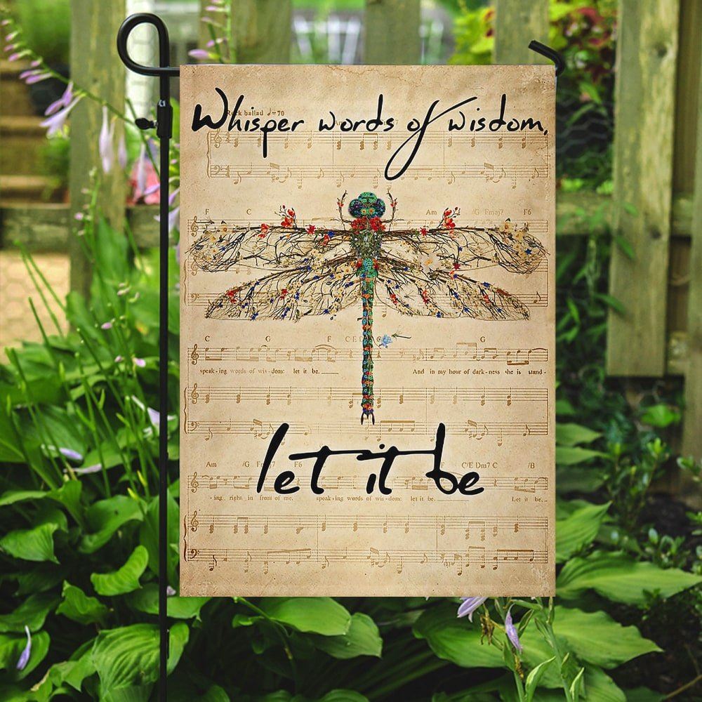 Dragonfly Whisper Words Of Wisdom Let It Be Flag, Religious House Flags, Christian Flag, Scripture Flag, Garden Banner