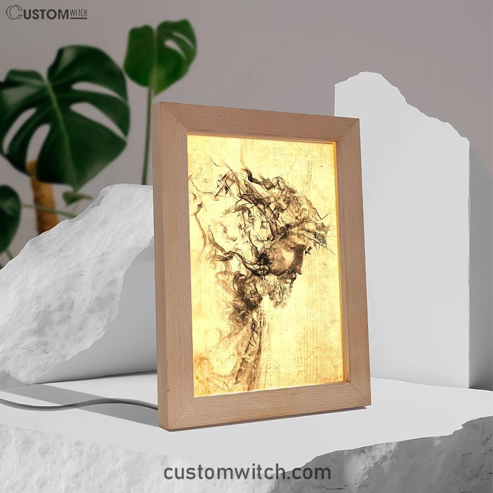 Drawing Jesus Christ Frame Lamp Art - Jesus Frame Lamp Pictures - Christian Night Light