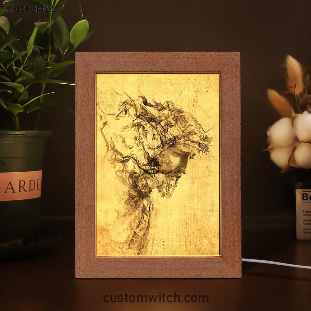 Drawing Jesus Christ Frame Lamp Art - Jesus Frame Lamp Pictures - Christian Night Light