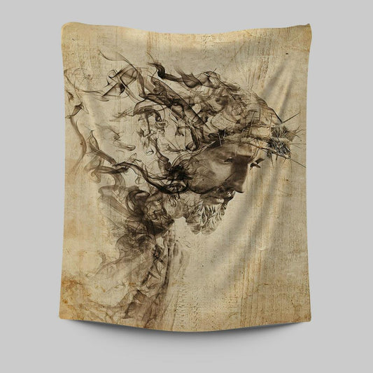 Drawing Jesus Christ Tapestry Wall Art - Jesus Tapestry Pictures - Christian Tapestries Wall Art