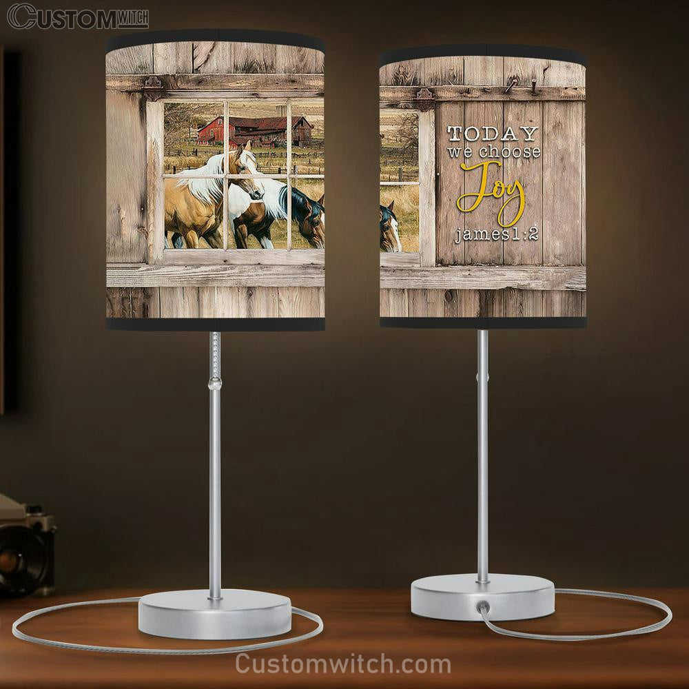 Dream Horses Today We Choose Joy Table Lamb Prints - Religious Table Lamb Art - Christian Home Decor