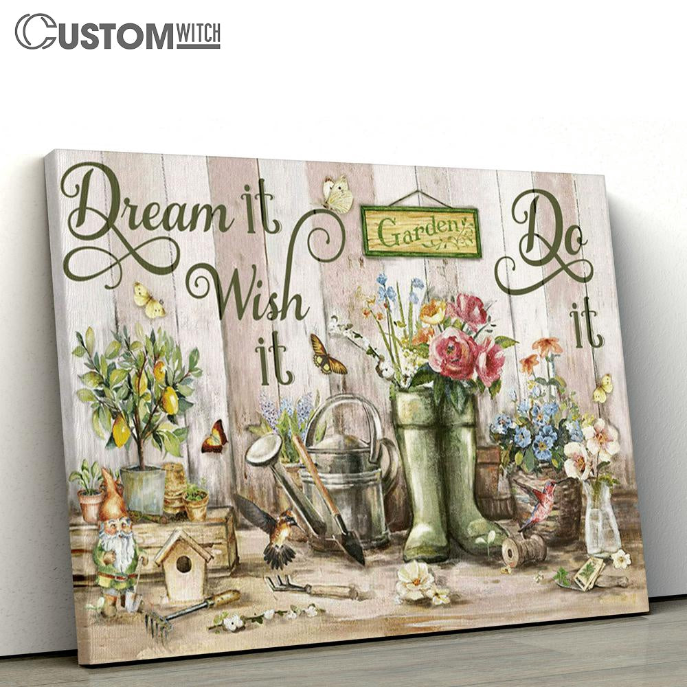 Dream It Wish It Do It Flower Large Canvas Art - Christian Wall Art Home Decor - Religious Canvas Prints