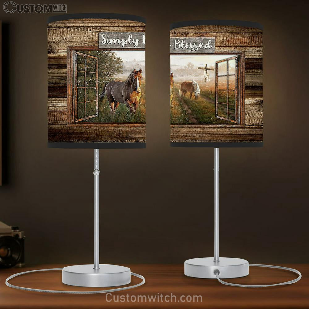 Dream horses Simply blessed Table Lamb Gift - Bible Verse Table Lamb - Religious Bedroom Decor