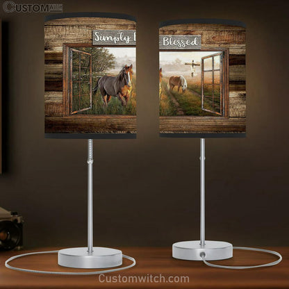 Dream horses Simply blessed Table Lamb Gift - Bible Verse Table Lamb - Religious Bedroom Decor