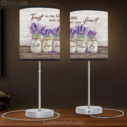 Dried lavender Trust in Lord with all your heart Table Lamb Gift - Bible Verse Table Lamb - Religious Bedroom Decor