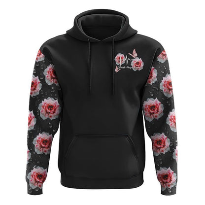 Drop Water Rose Cross Faith All Over Print 3D Hoodie, Christian Hoodie, Christian Sweatshirt, Bible Verse Shirt