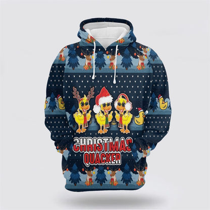 Duck Christmas Quacker All Over Print 3D Hoodie For Men & Women, Christmas Hoodie Cute, Christmas Gift, Christmas Fashion